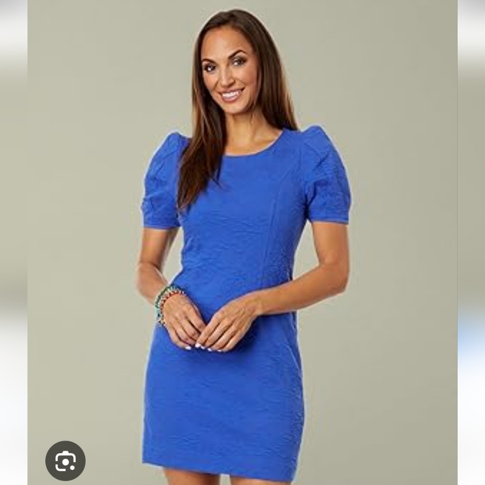 Lilly Pulitzer Blue Short Sleeve Shift Dress Size 12 NEW